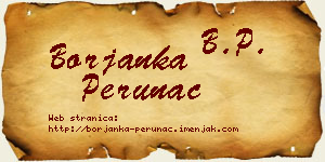 Borjanka Perunac vizit kartica